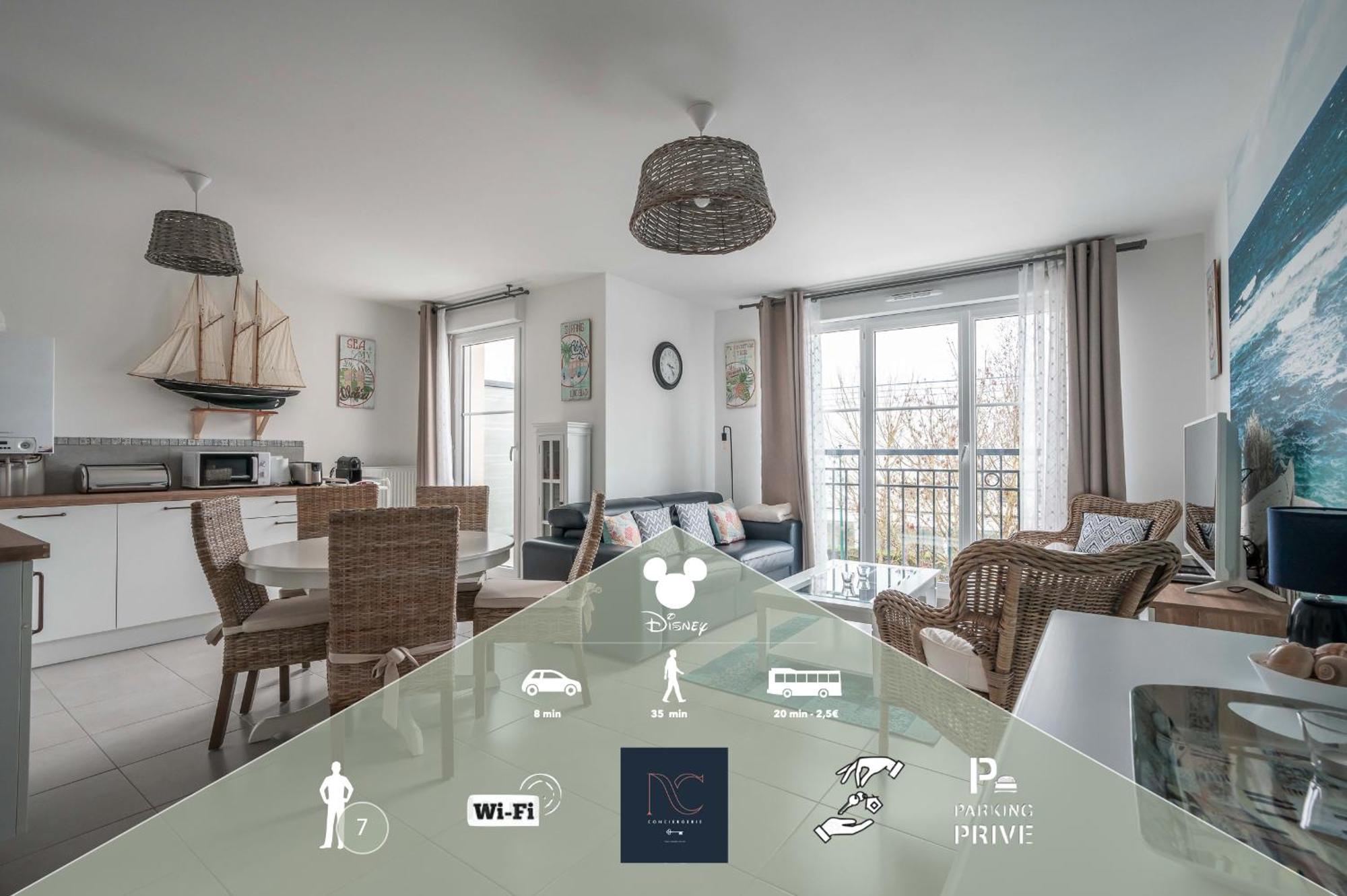 *Disneyland-Paris* 7Pers, Wifi, Netflix, Parking 몽테브랭 외부 사진